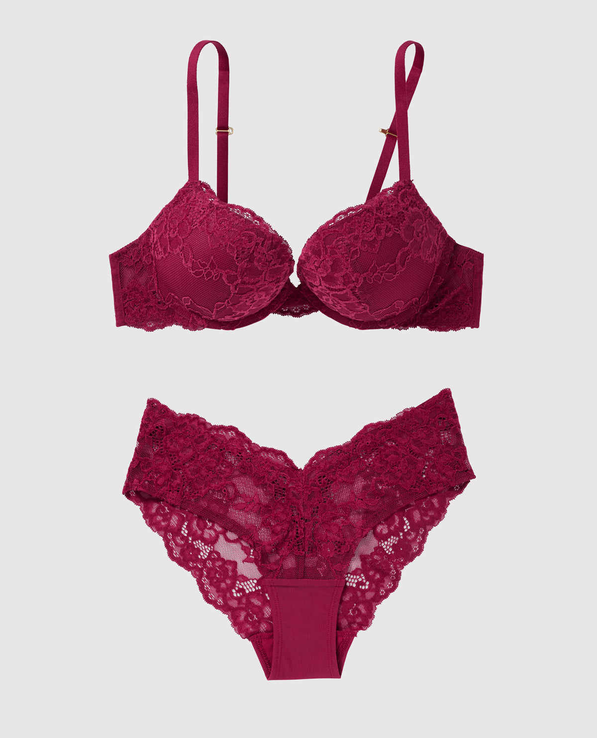 Soutien-gorge pigeonnant avec incrustation de dentelle