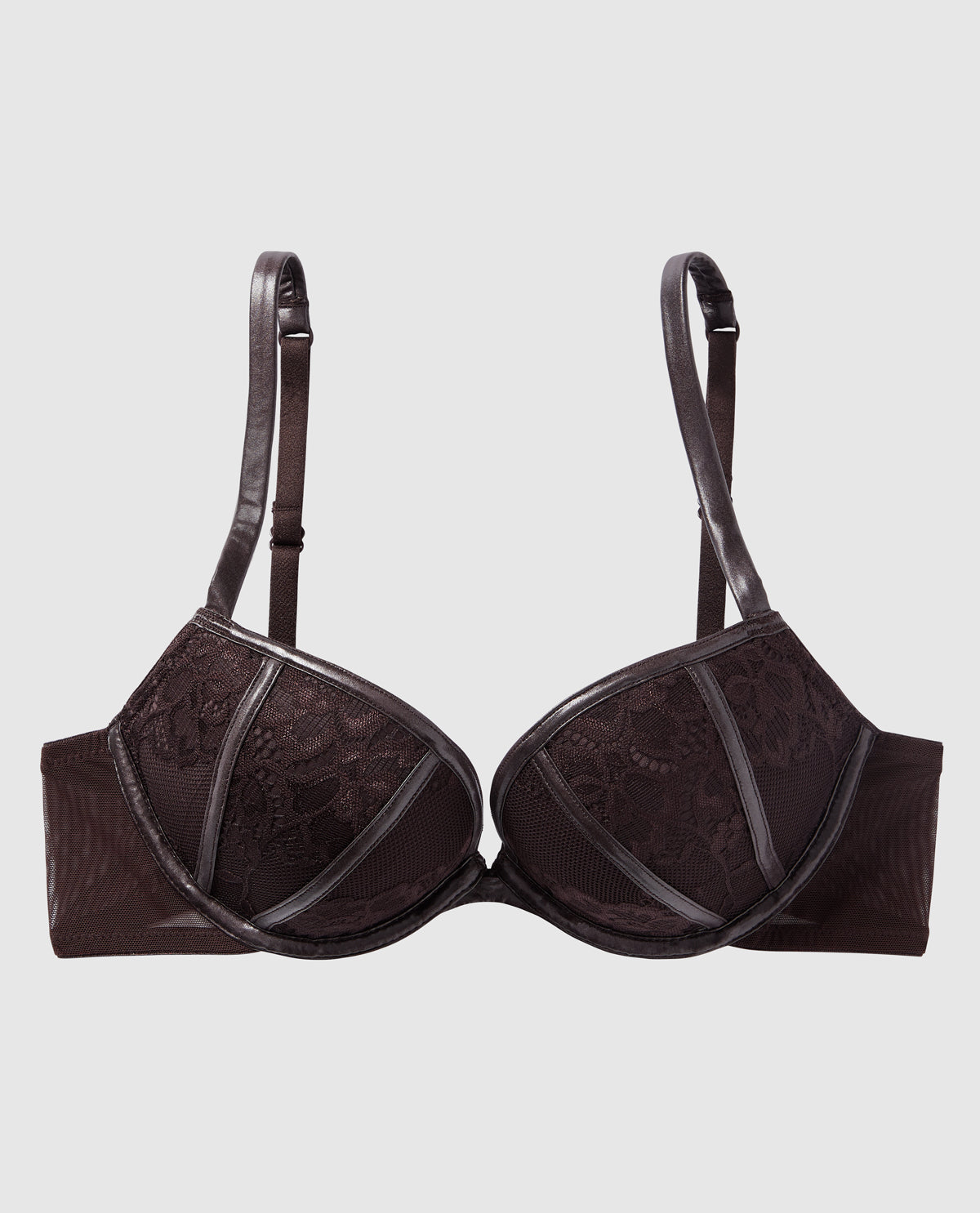 Soutien-gorge pigeonnant avec incrustation de dentelle