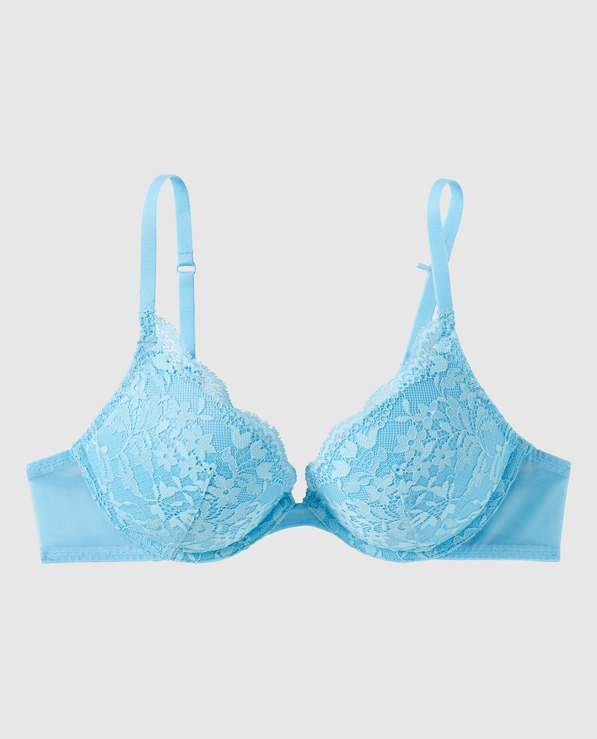 Soutien-gorge pigeonnant plongeant avec incrustation de dentelle