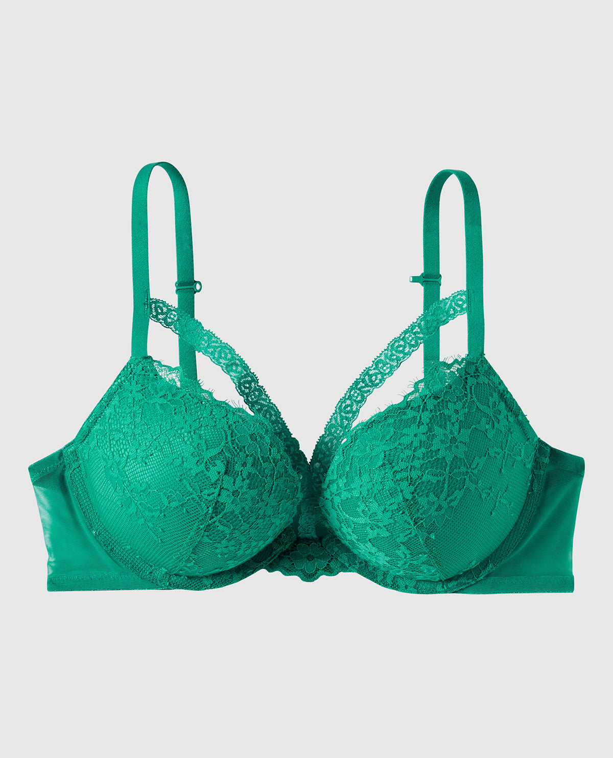 Soutien-gorge pigeonnant avec incrustation de dentelle