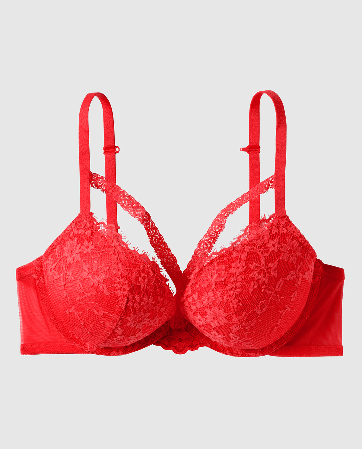 Soutien-gorge pigeonnant avec incrustation de dentelle