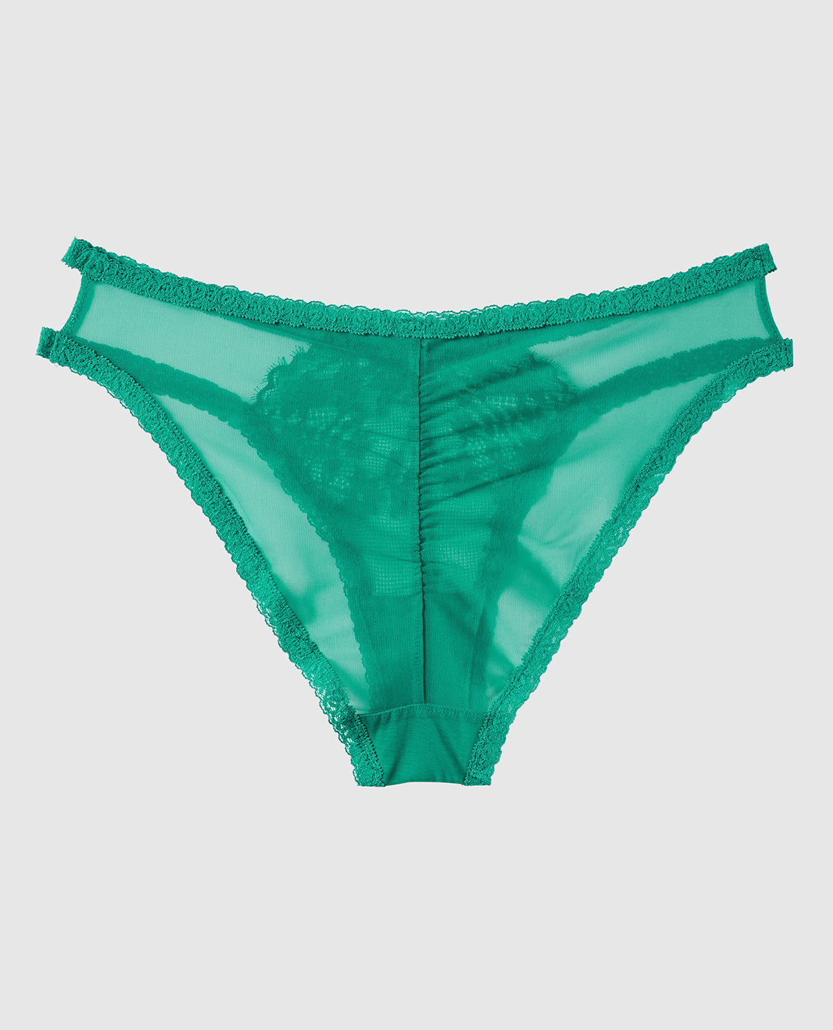 Culotte bikini à jambe échancrée en dentelle