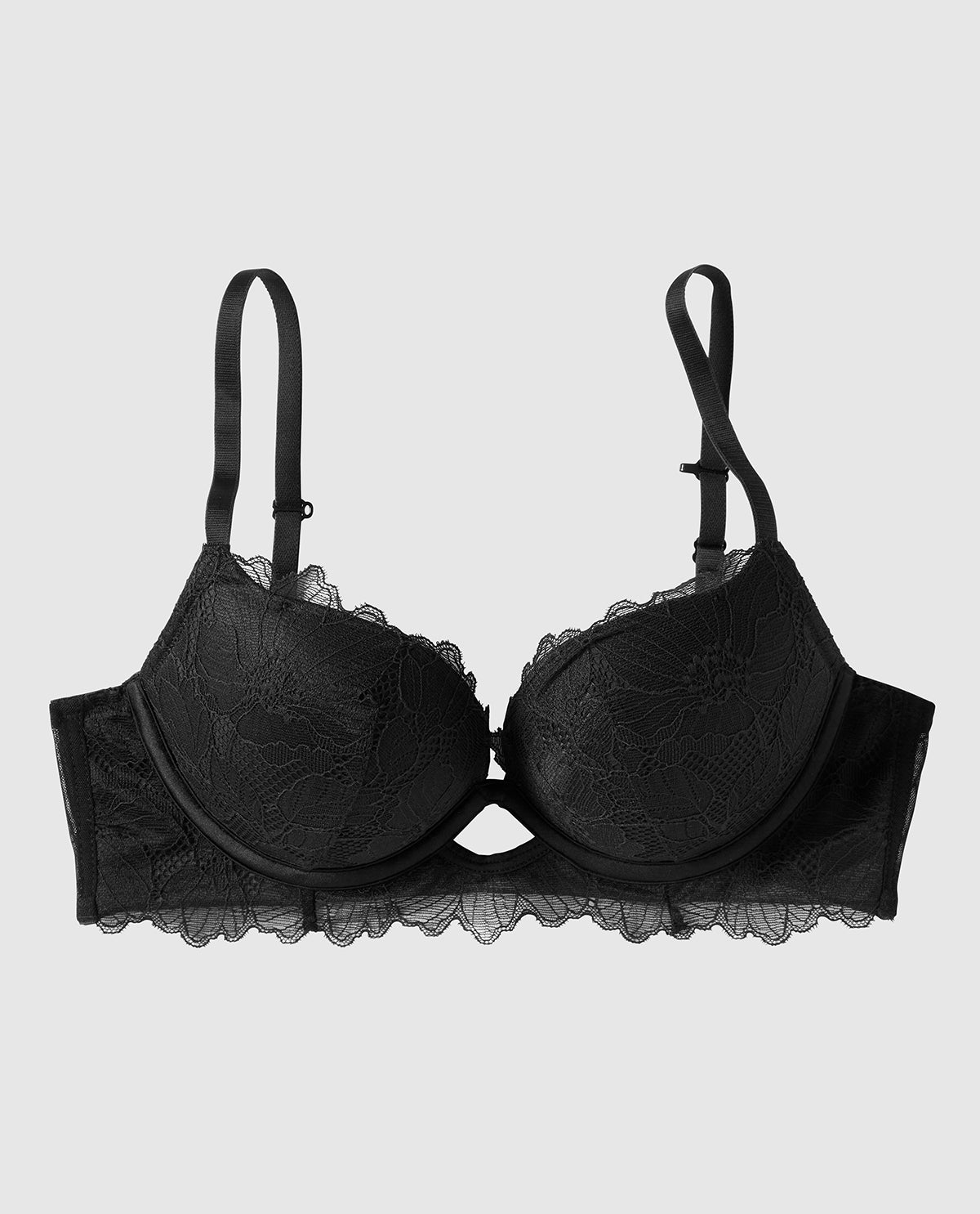 Soutien-gorge pigeonnant avec incrustation de dentelle