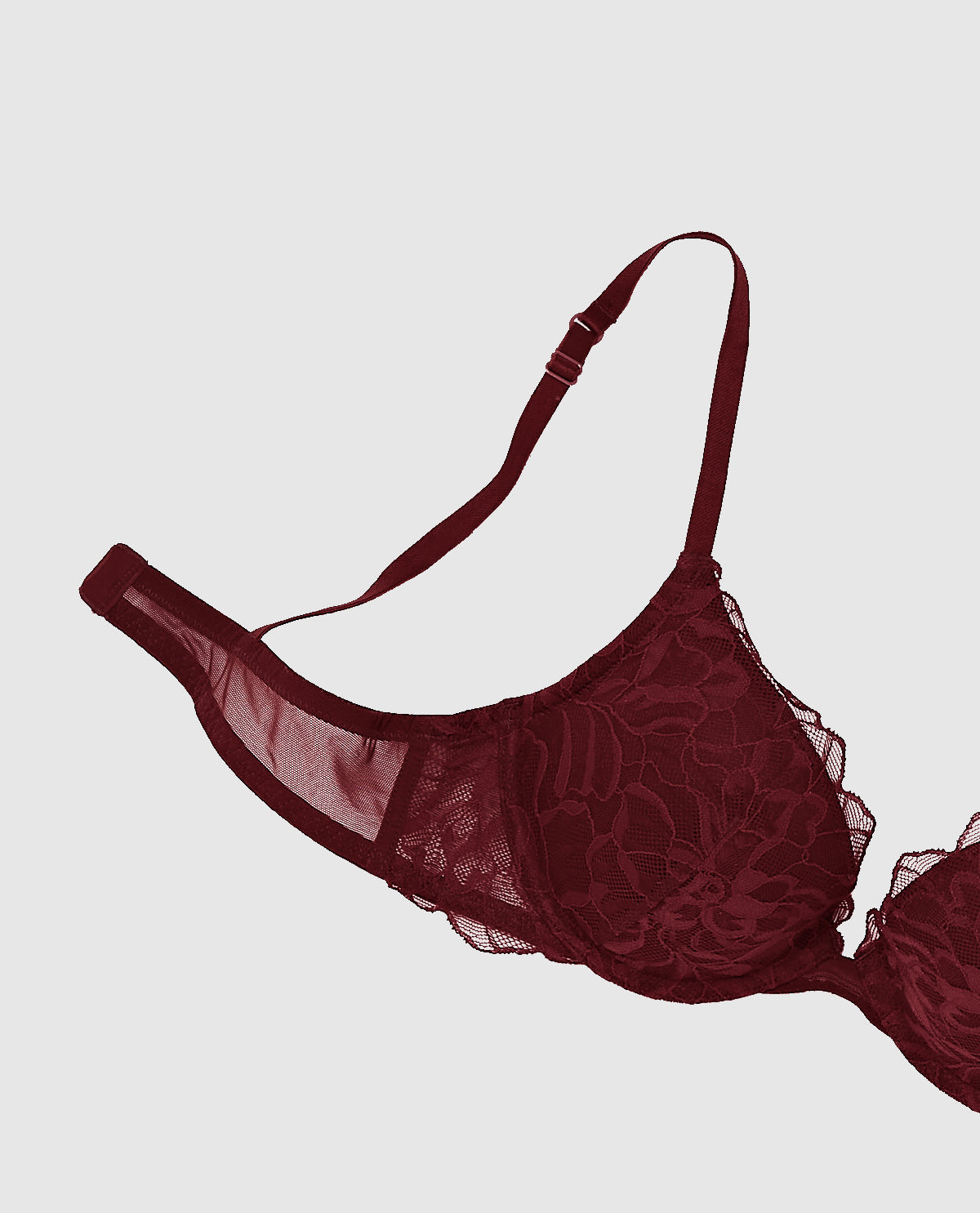 Soutien-gorge pigeonnant plongeant avec incrustation de dentelle