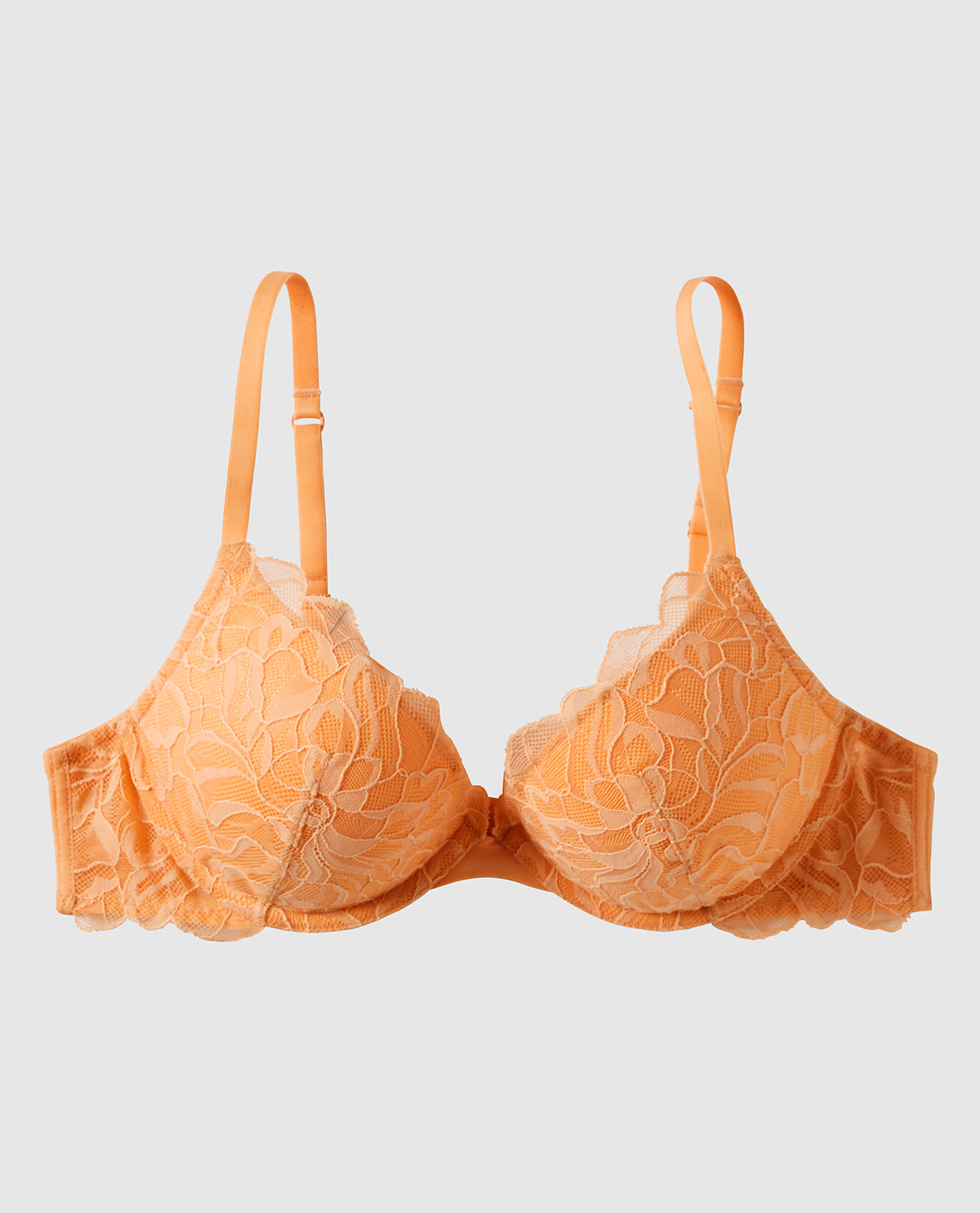 Push Up Plunge Bra with Lace Overlay