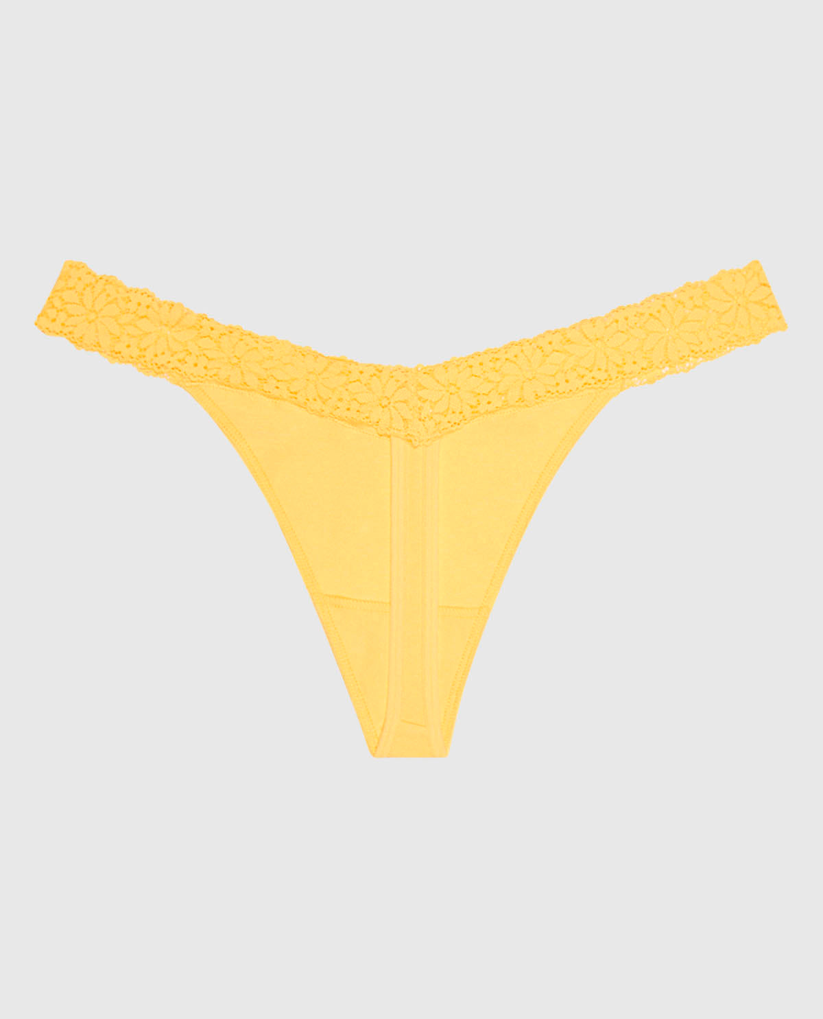 Tanga à taille en V avec bordure en dentelle