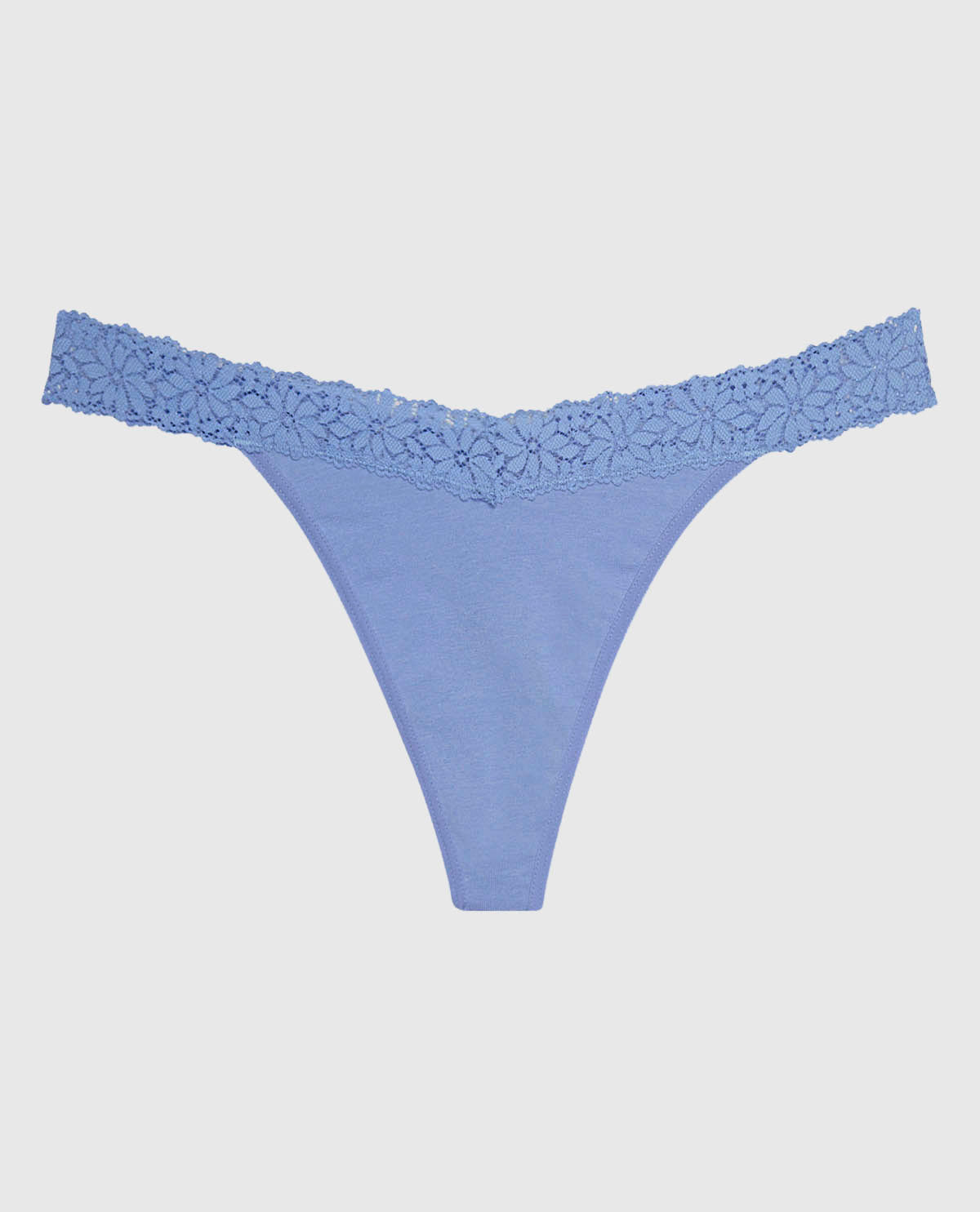 V-Waist Thong Panty with Lace Trim