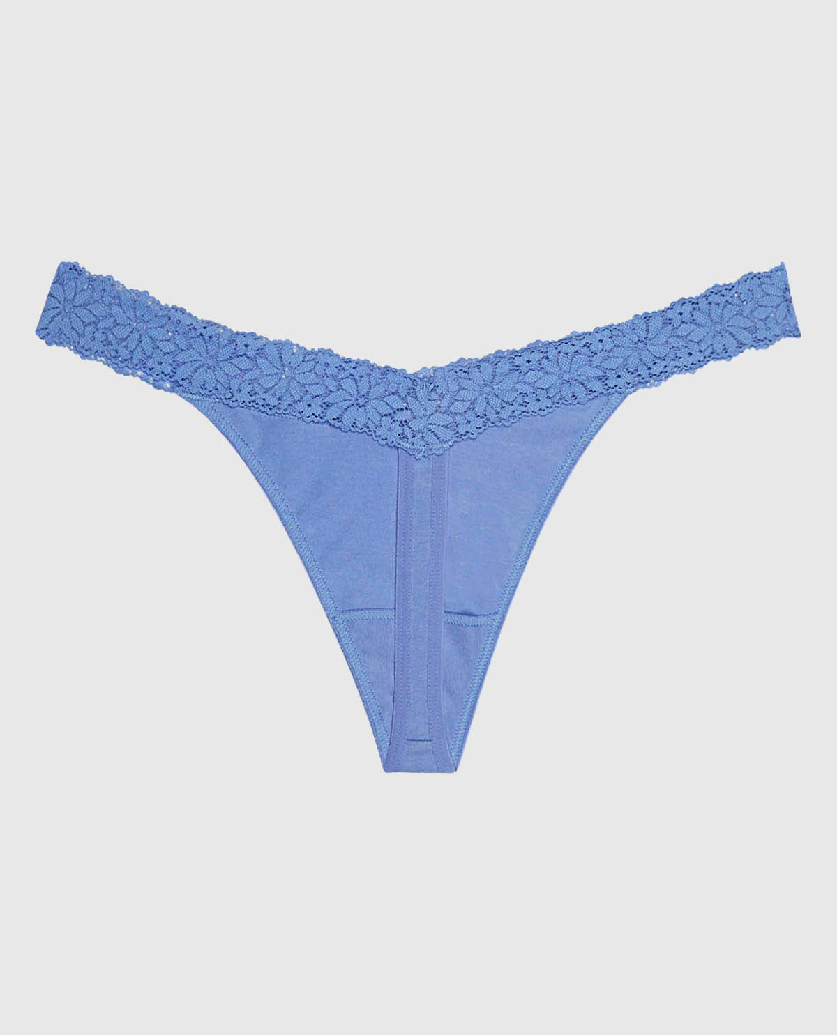 V-Waist Thong Panty with Lace Trim