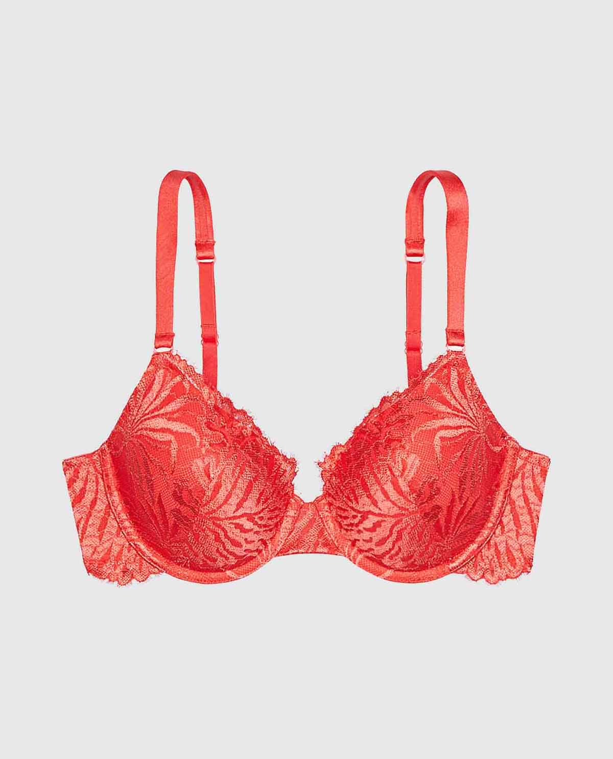 Lightly Lined Full Coverage Bra with Allover Lace