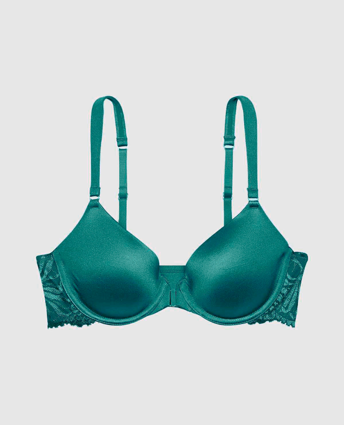 Doux soutien-gorge couvrant avec fermeture à l'avant et côté en dentelle