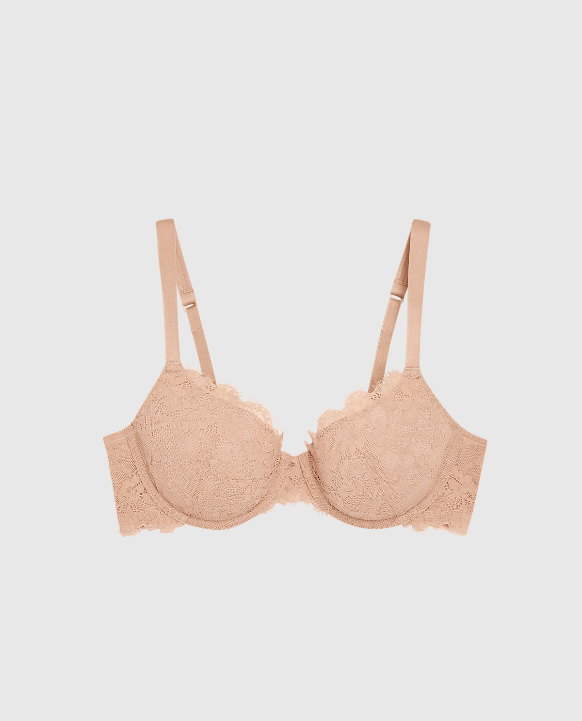 Lightly Lined Full Coverage Bra with Allover Lace in Rosetan