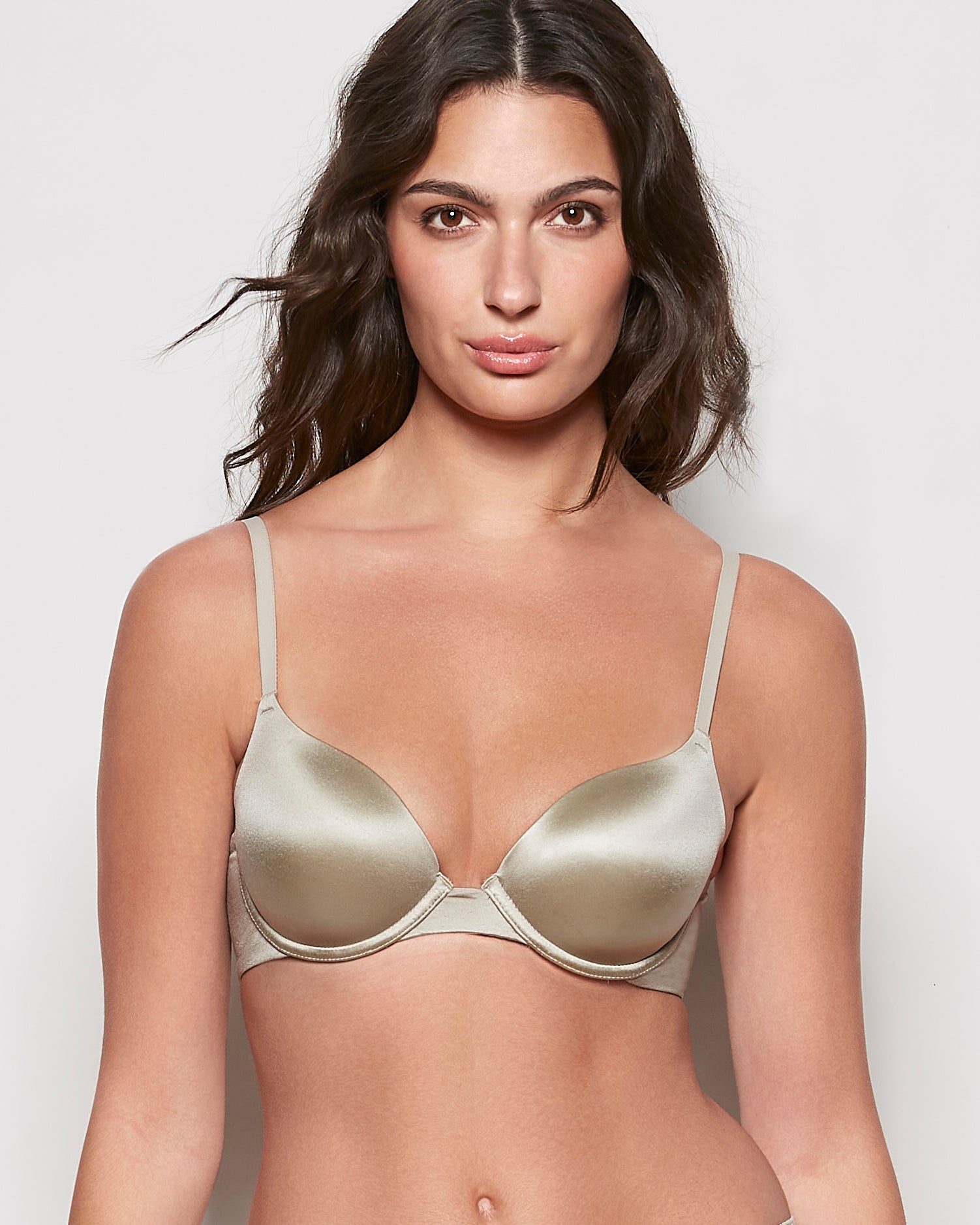 Lightly Lined Demi Bra in Stone Grey