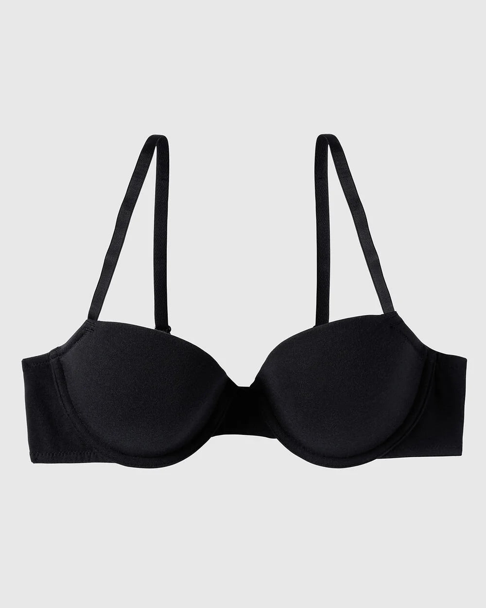 Soutien-gorge demi-buste légèrement doublé en coton noir