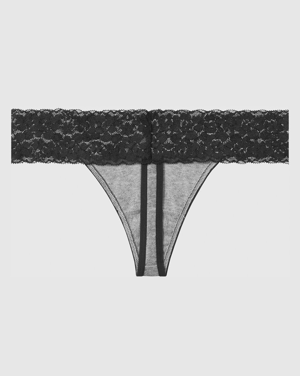 Thong Panty with Lace Trim