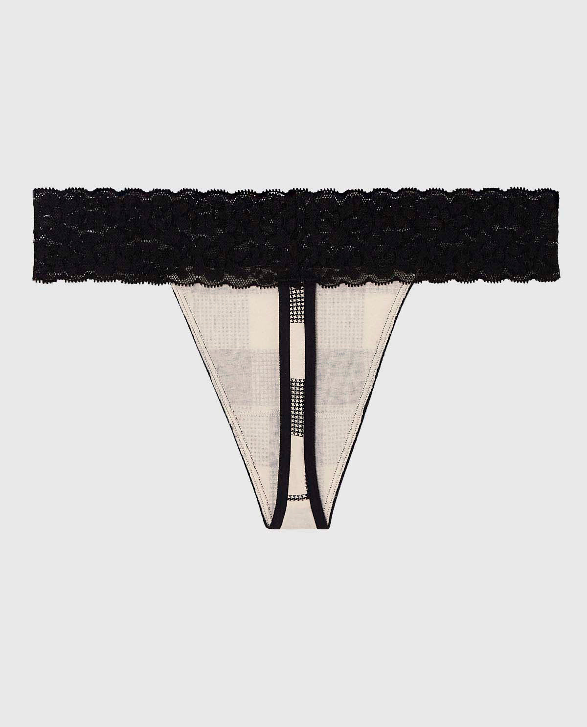 Thong Panty with Lace Trim