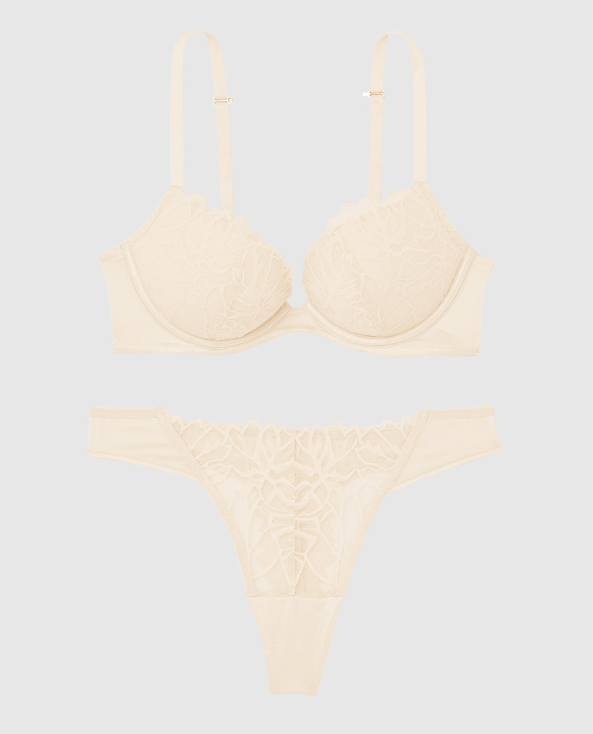 Push Up Bra with Lace Overlay