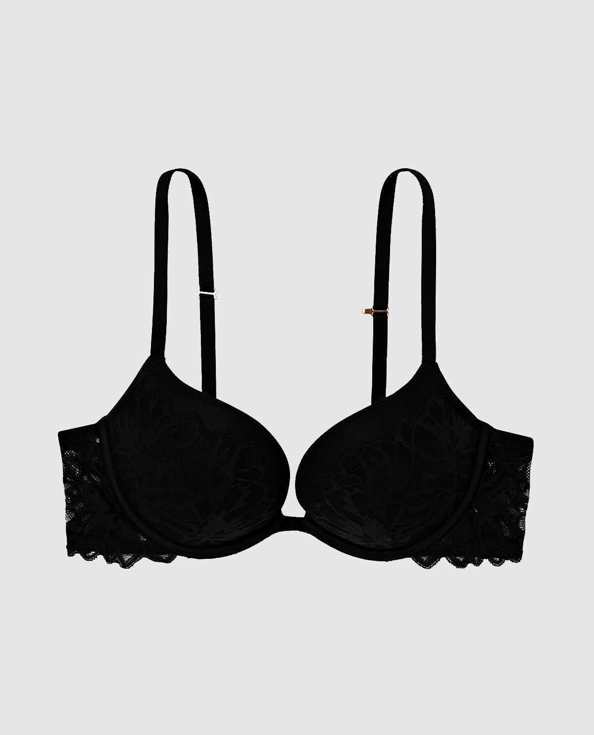 Soutien-gorge pigeonnant avec incrustation de dentelle