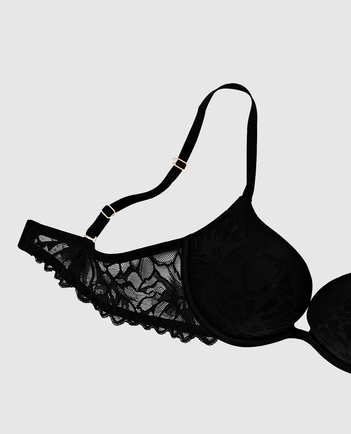 Soutien-gorge pigeonnant avec incrustation de dentelle