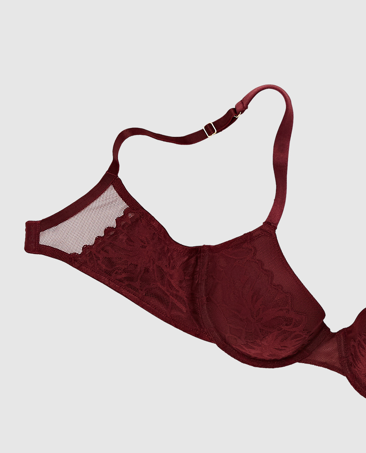 Lightly Lined Full Coverage Bra with Lace Overlay