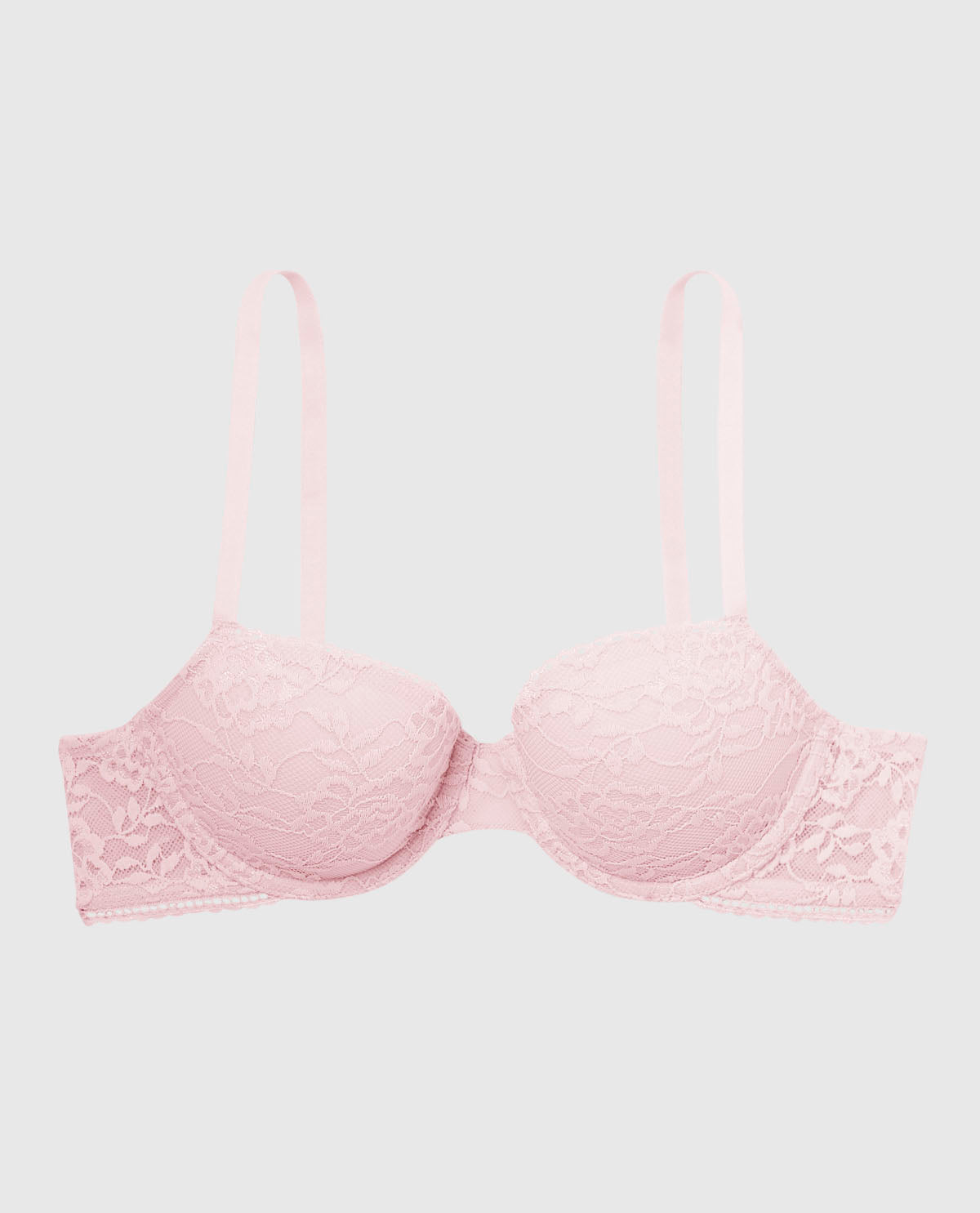 Soutien-gorge demi-buste légèrement doublé en dentelle