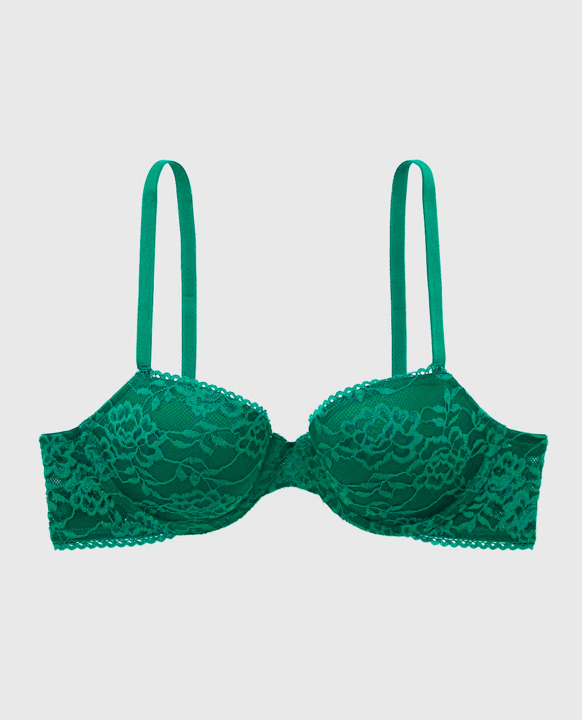 Soutien-gorge demi-buste légèrement doublé en dentelle