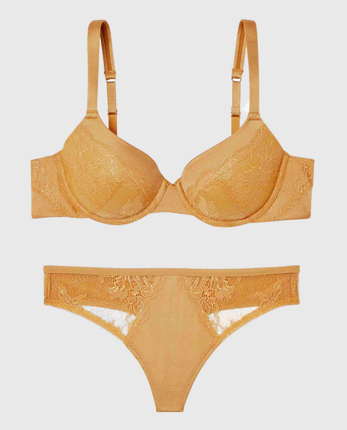 Soutien-gorge couvrant légèrement doublé avec incrustation en dentelle