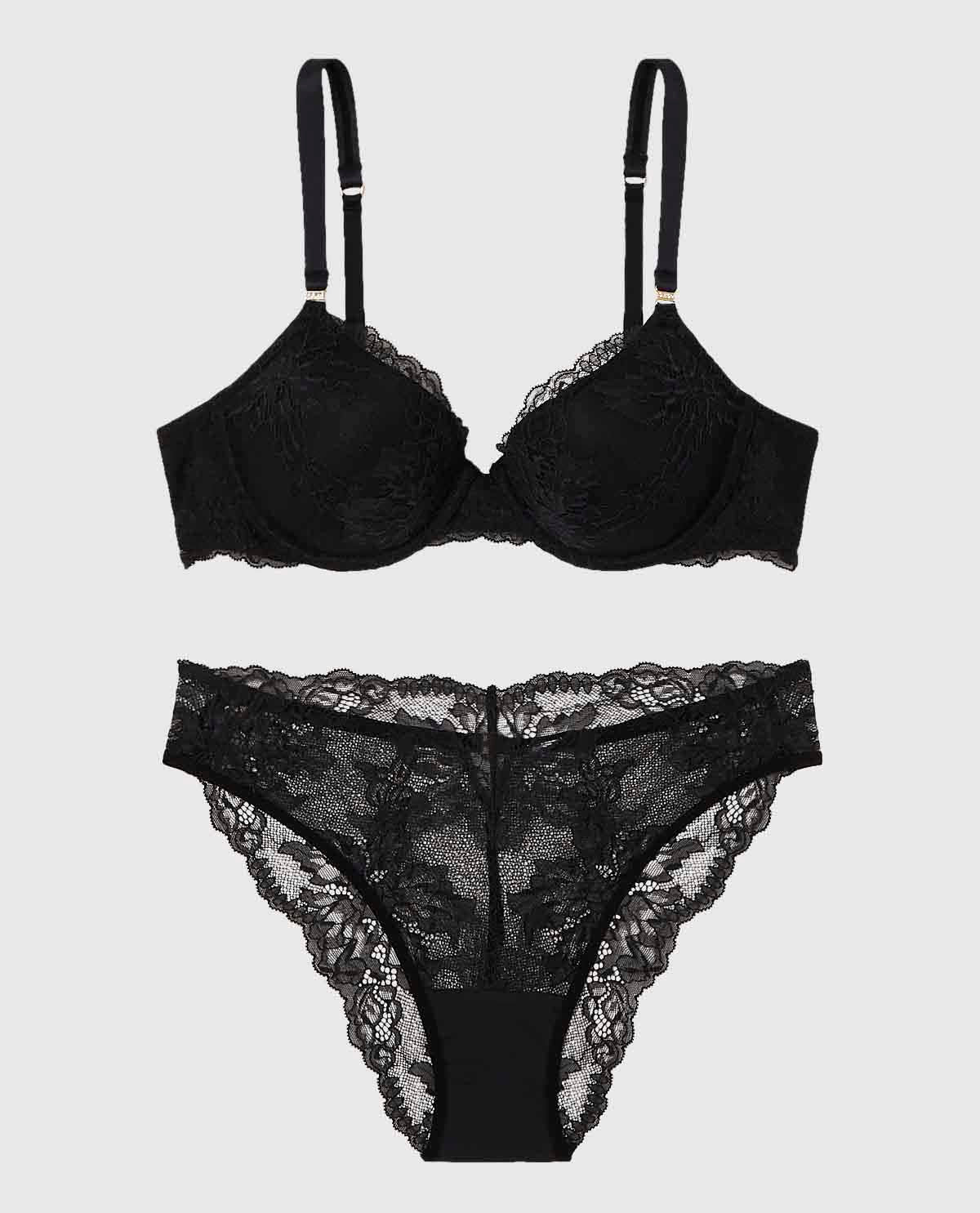 Lightly Lined Full Coverage Bra with Allover Lace