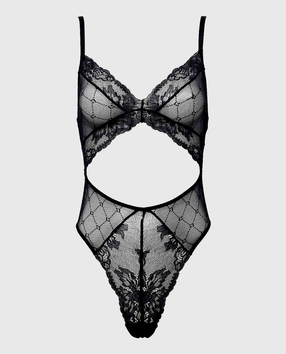 Cut-Out Unlined Lace Bodysuit