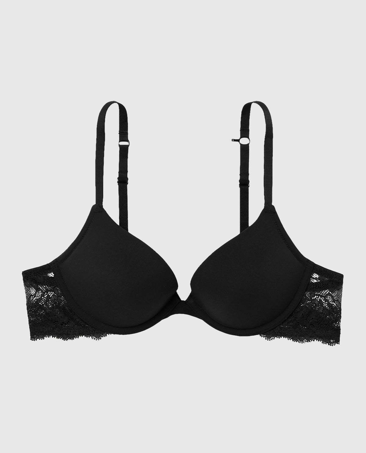 Smooth Push Up Plunge Bra with Lace Wing