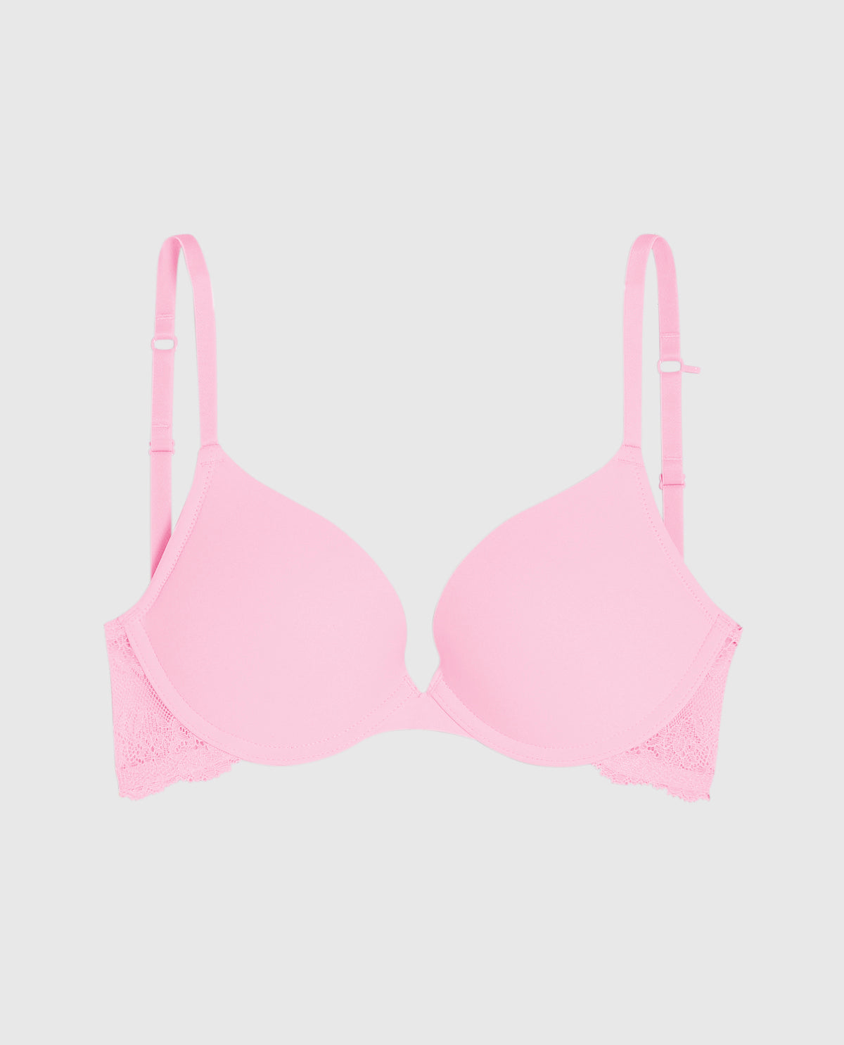 Smooth Push Up Plunge Bra with Lace Wing