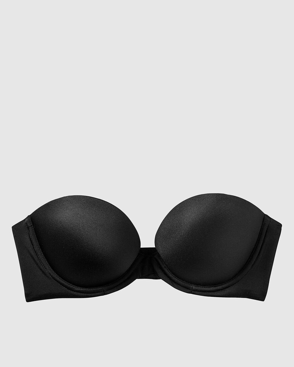 Soutien-gorge pigeonnant sans bretelles noir