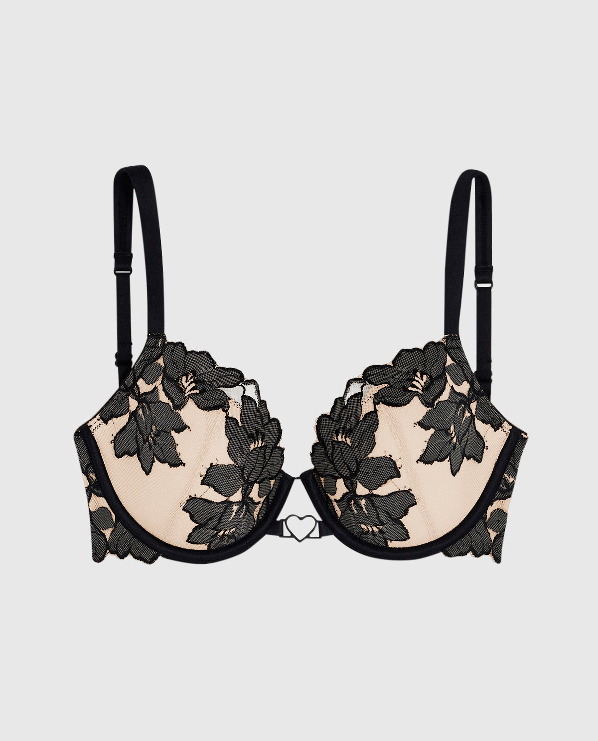 Lightly Lined Full Coverage Bra with Lace Overlay