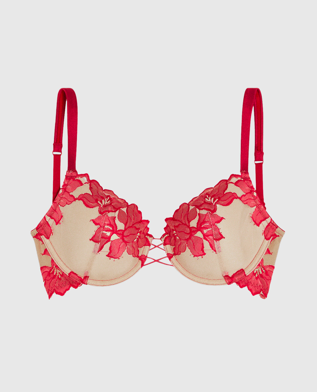 Lightly Lined Full Coverage Bra with Lace Overlay