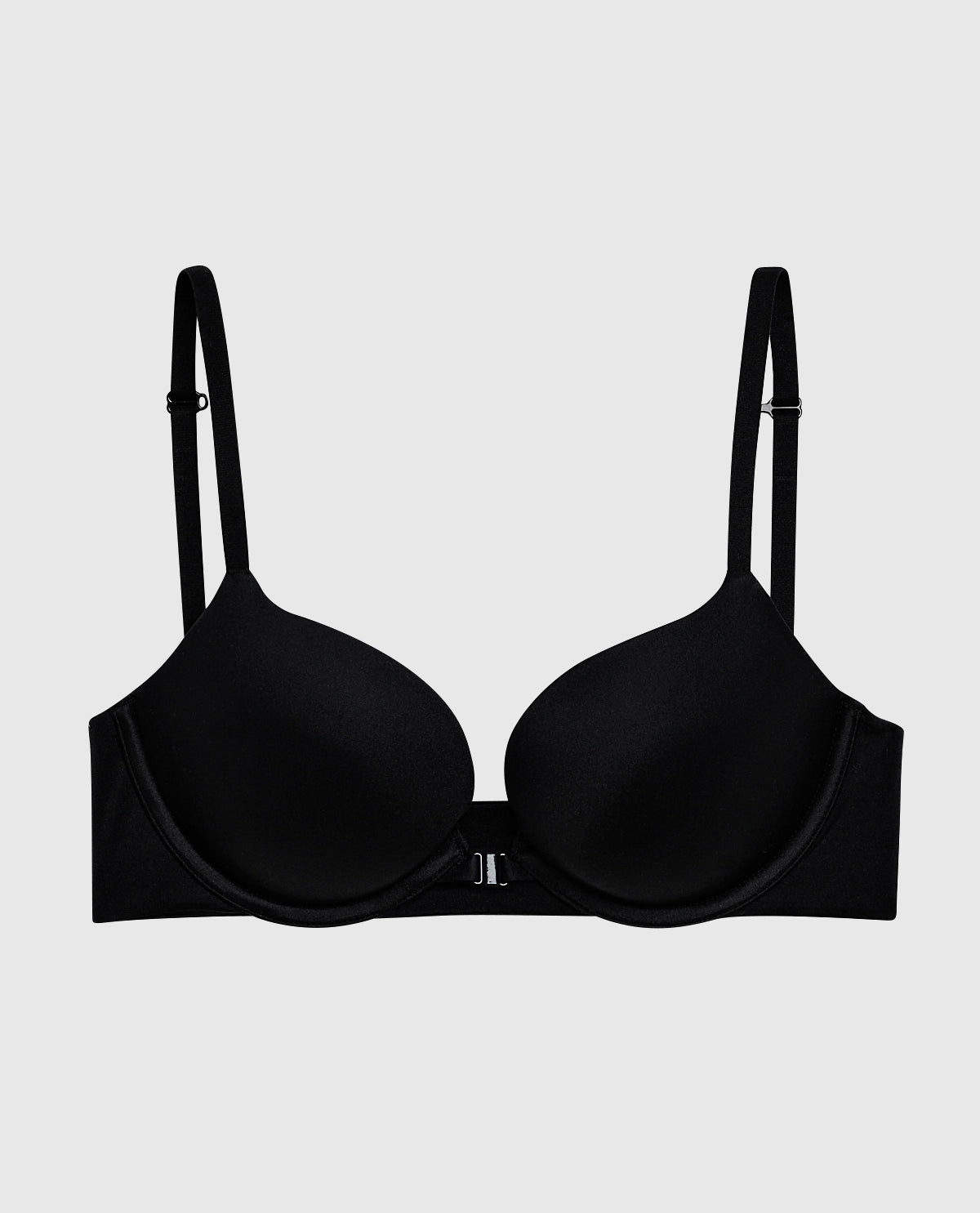 Push Up Bra with Front Clasp in Black