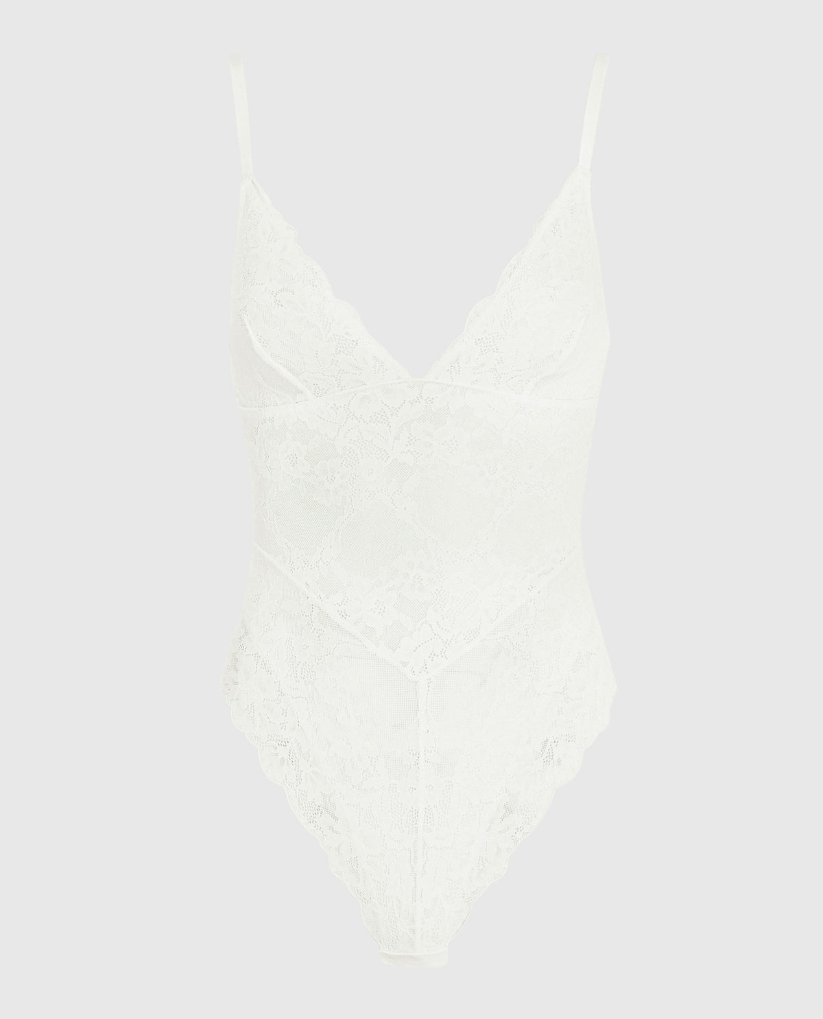 Smoothing Lace Bodysuit in White