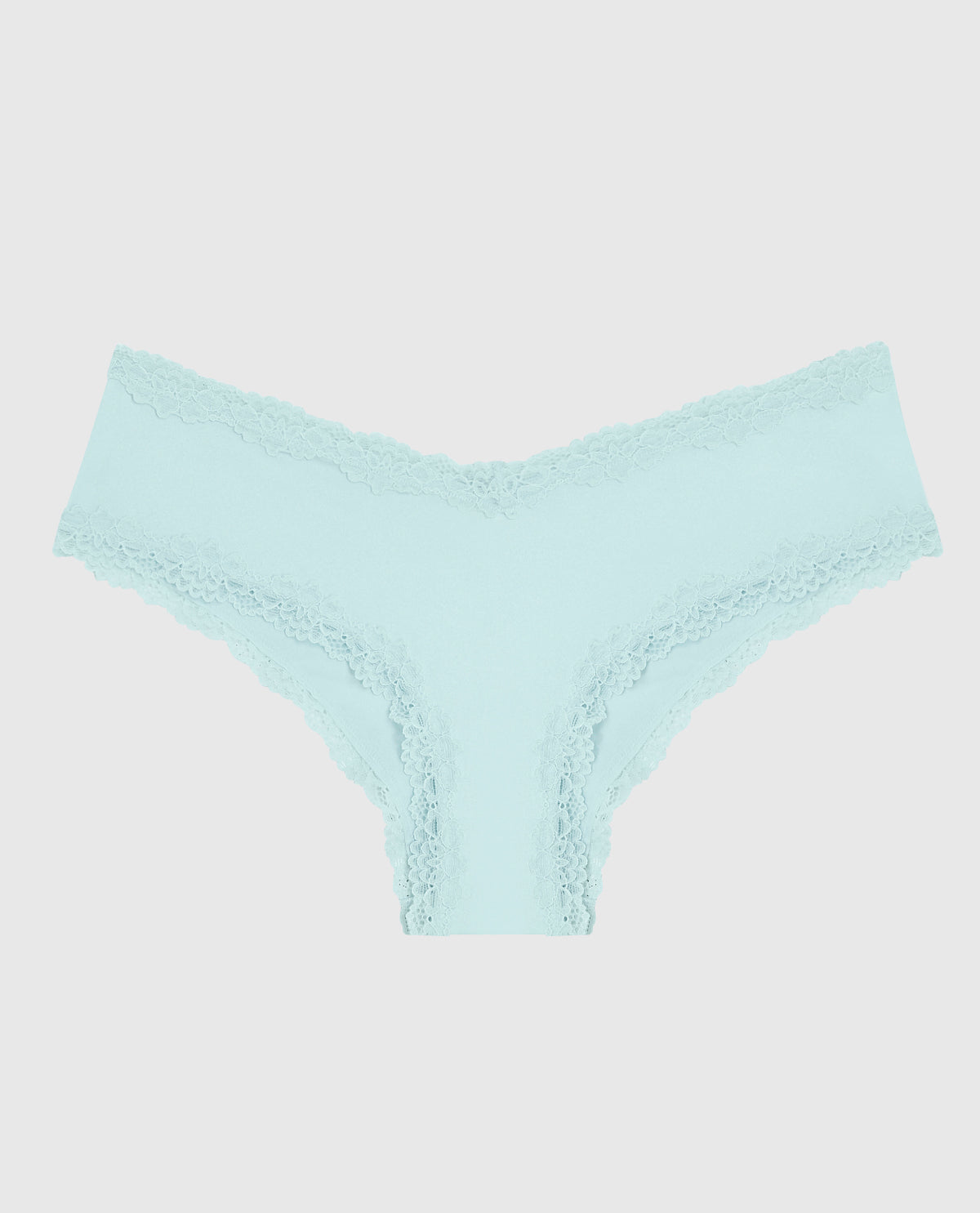 Cheeky Panty with Lace Trim in Vista Blue