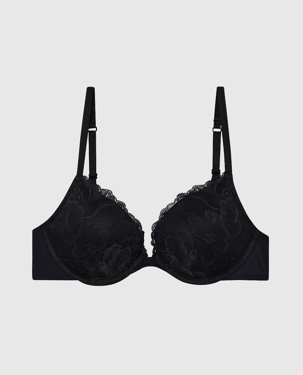 Soutien-gorge pigeonnant plongeant avec incrustation de dentelle