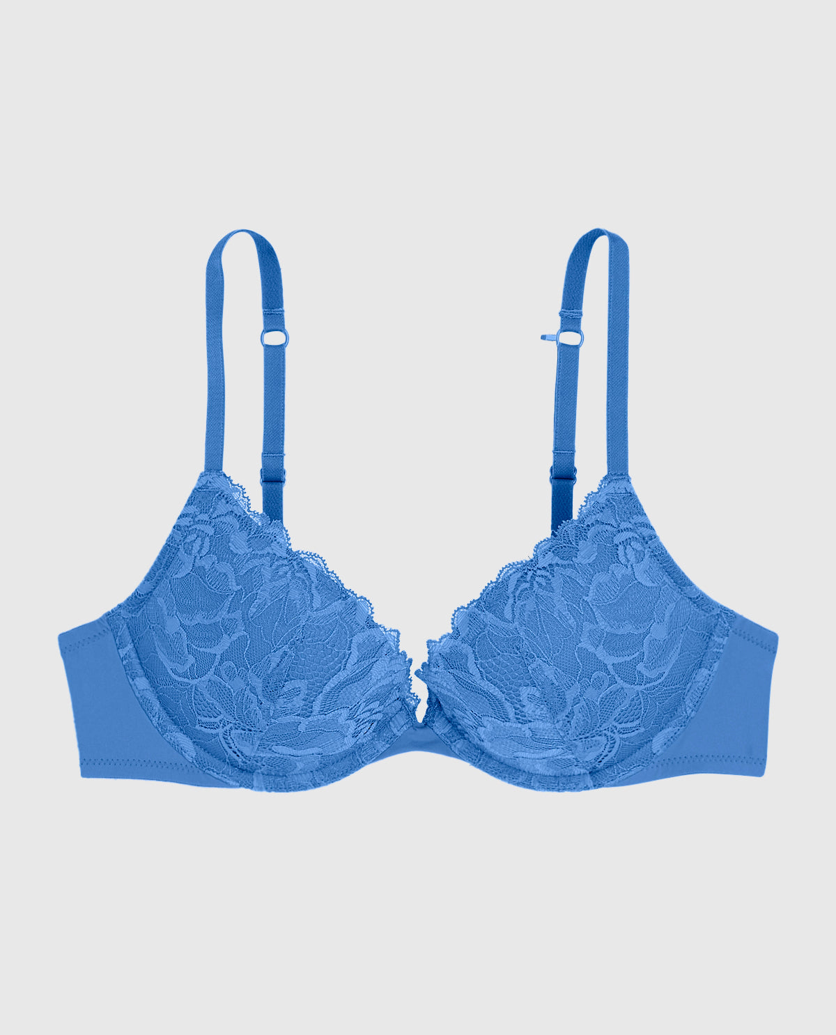 Push Up Plunge Bra with Lace Overlay