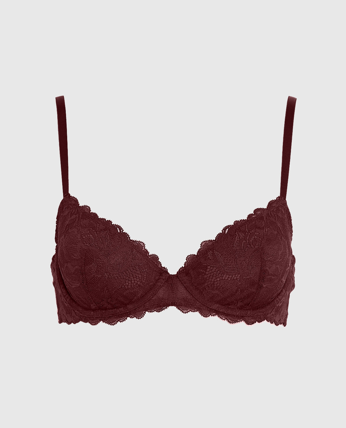 Soutien-gorge demi-buste en dentelle non doublée