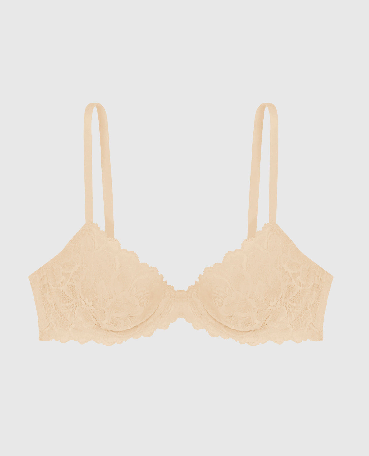 Unlined Demi Bra with Allover Lace