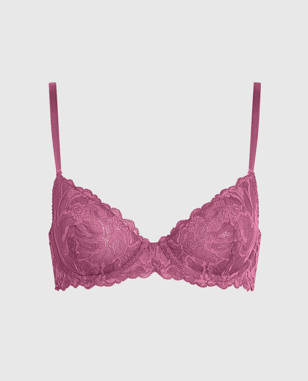 Unlined Demi Bra with Allover Lace