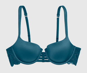 Lightly Lined Balconette Bra with Lace Wing