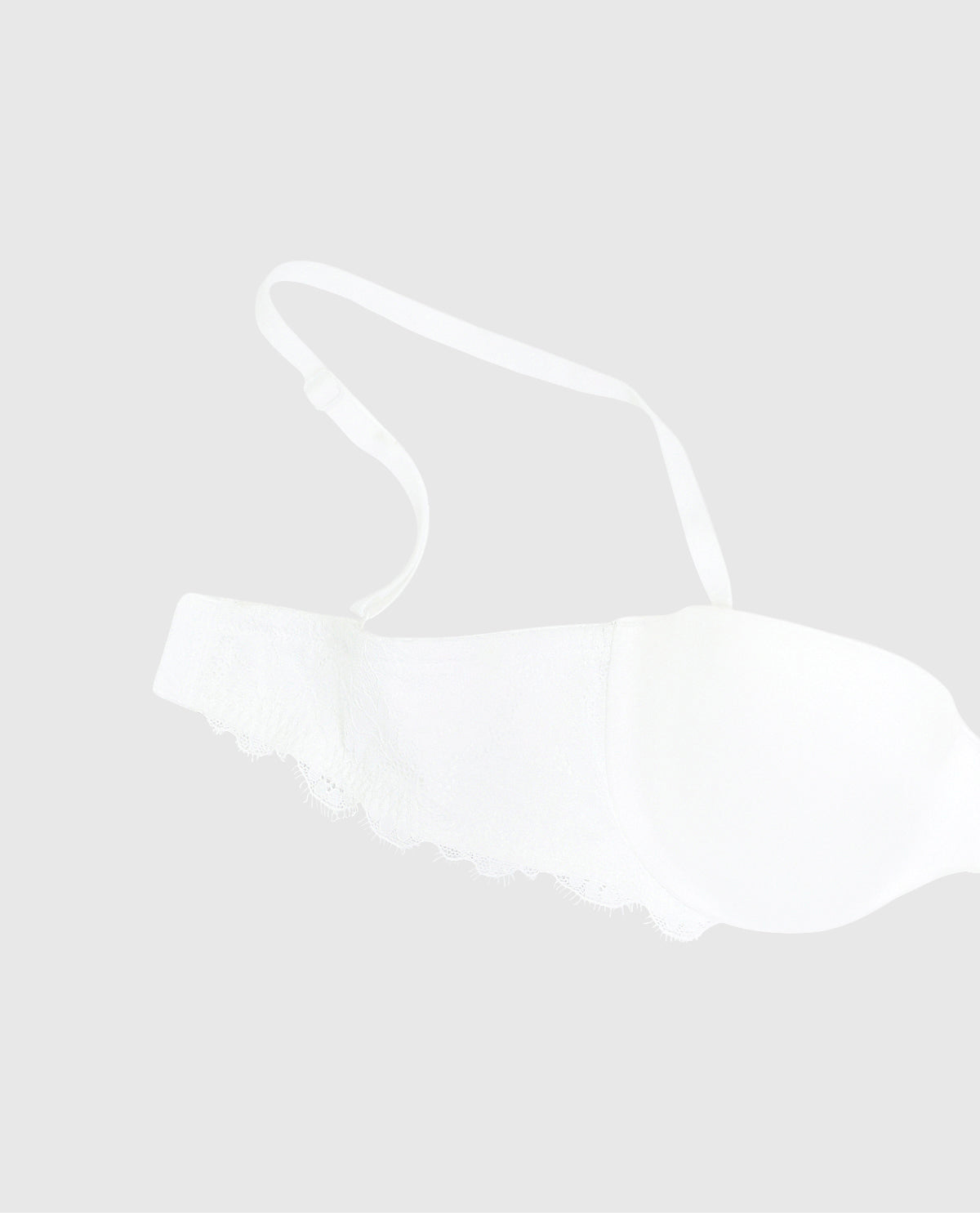 Soutien-gorge sans bretelles légèrement doublé avec côté en dentelle