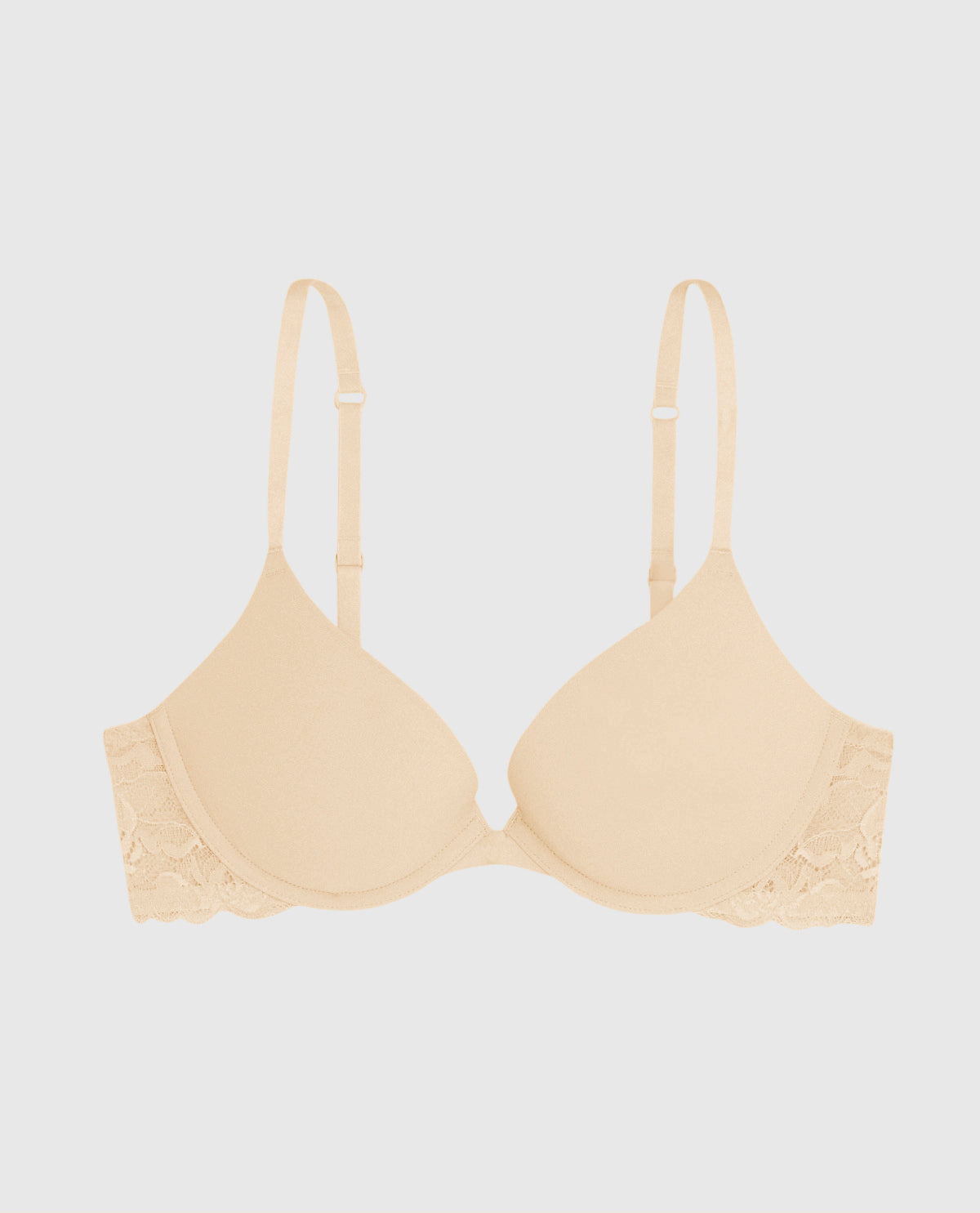 Smooth Push Up Plunge Bra with Lace Wing