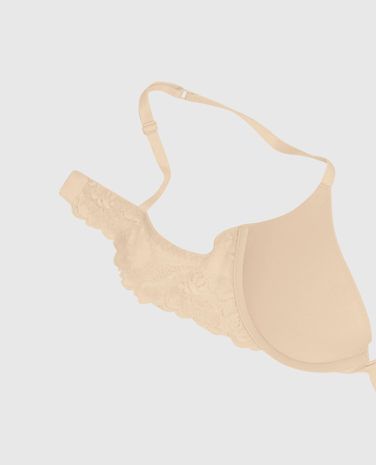 Smooth Push Up Plunge Bra with Lace Wing