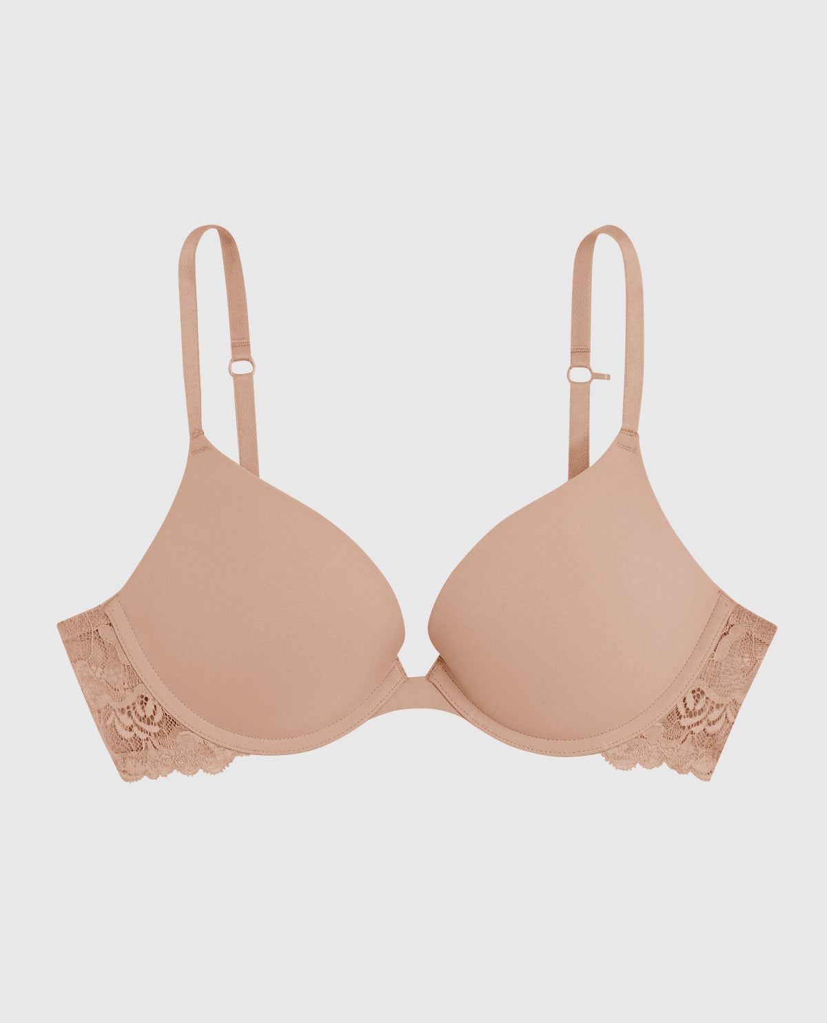 Push Up Plunge Bra with Lace Wing in Evening Blush