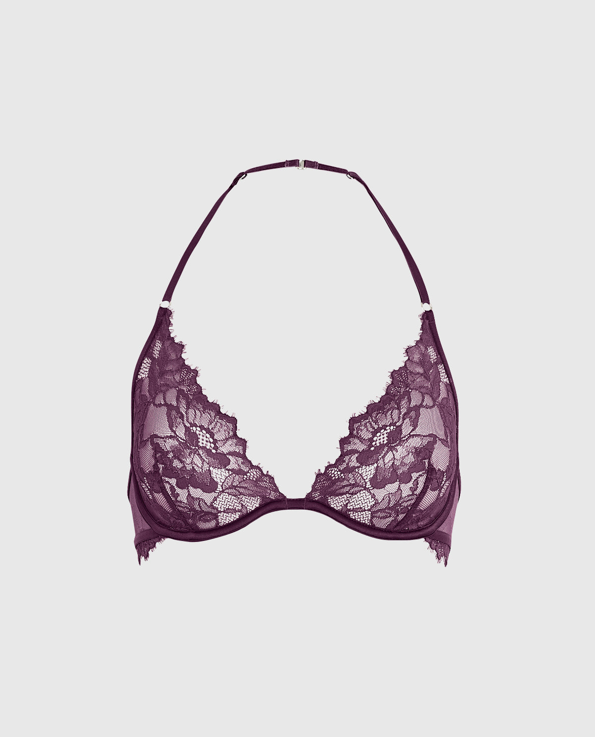 Unlined Lace Halter Bra