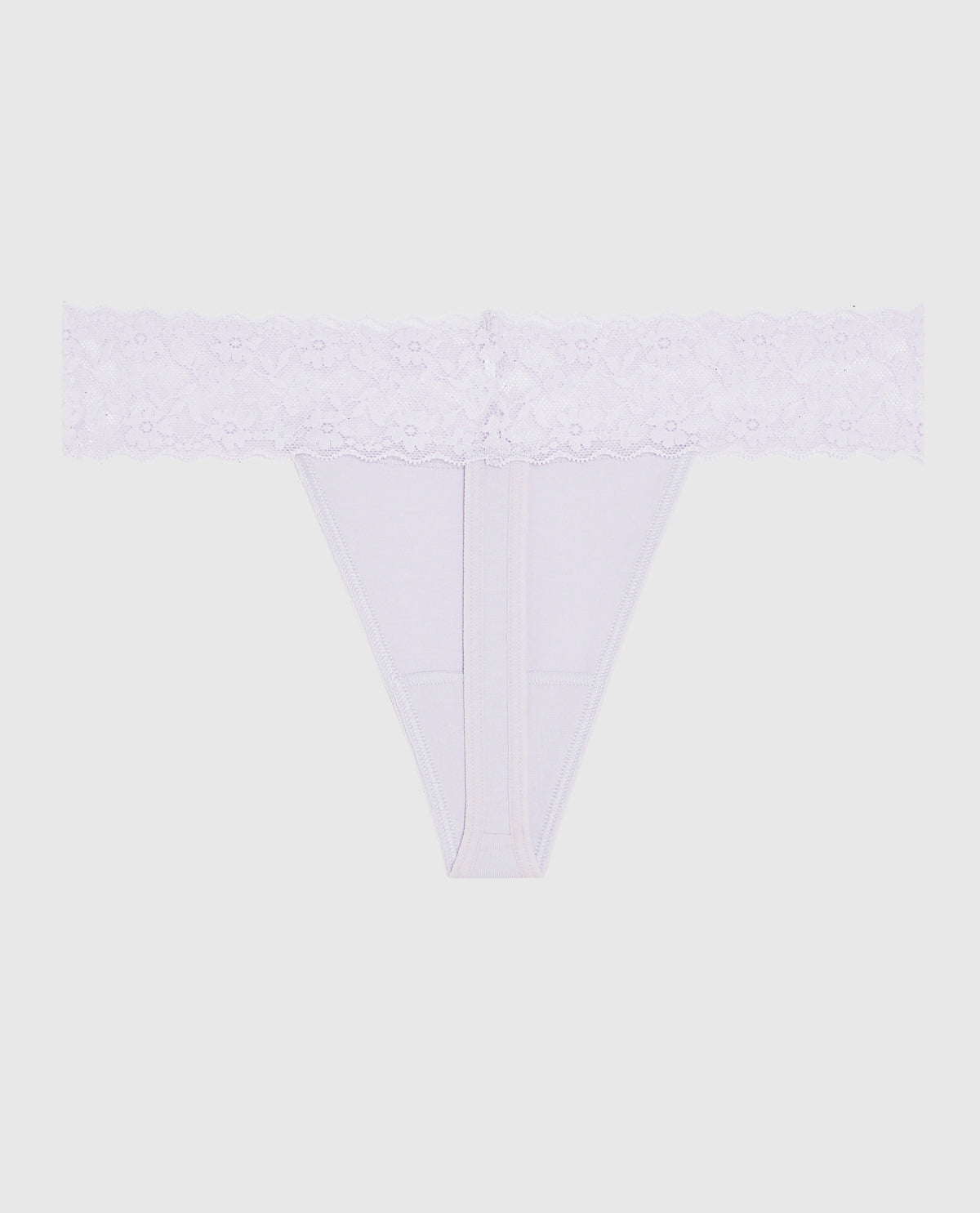 Thong Panty with Lace in Lavender Cake