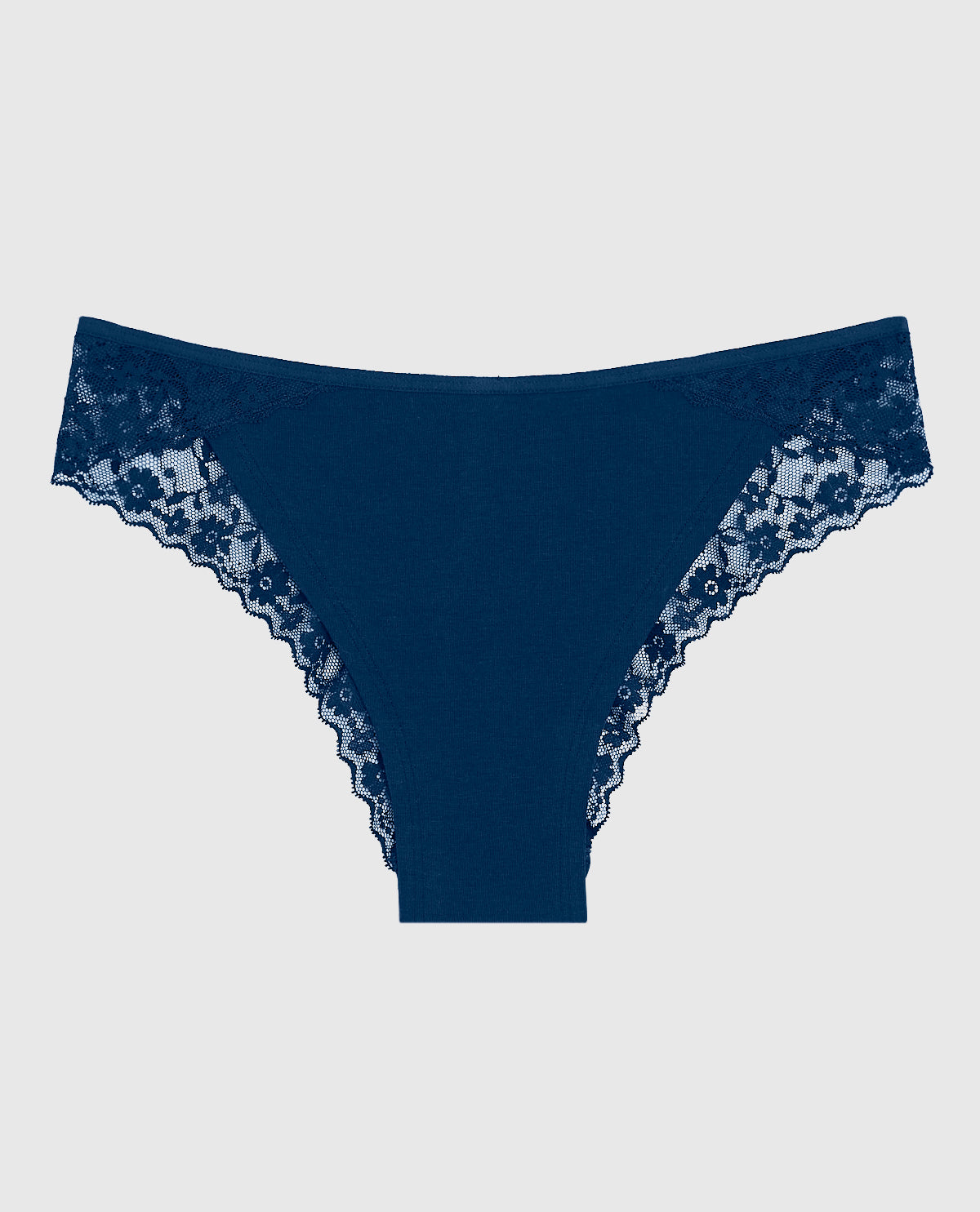 Cheeky Panty with Lace Trim in Ocean Cavern