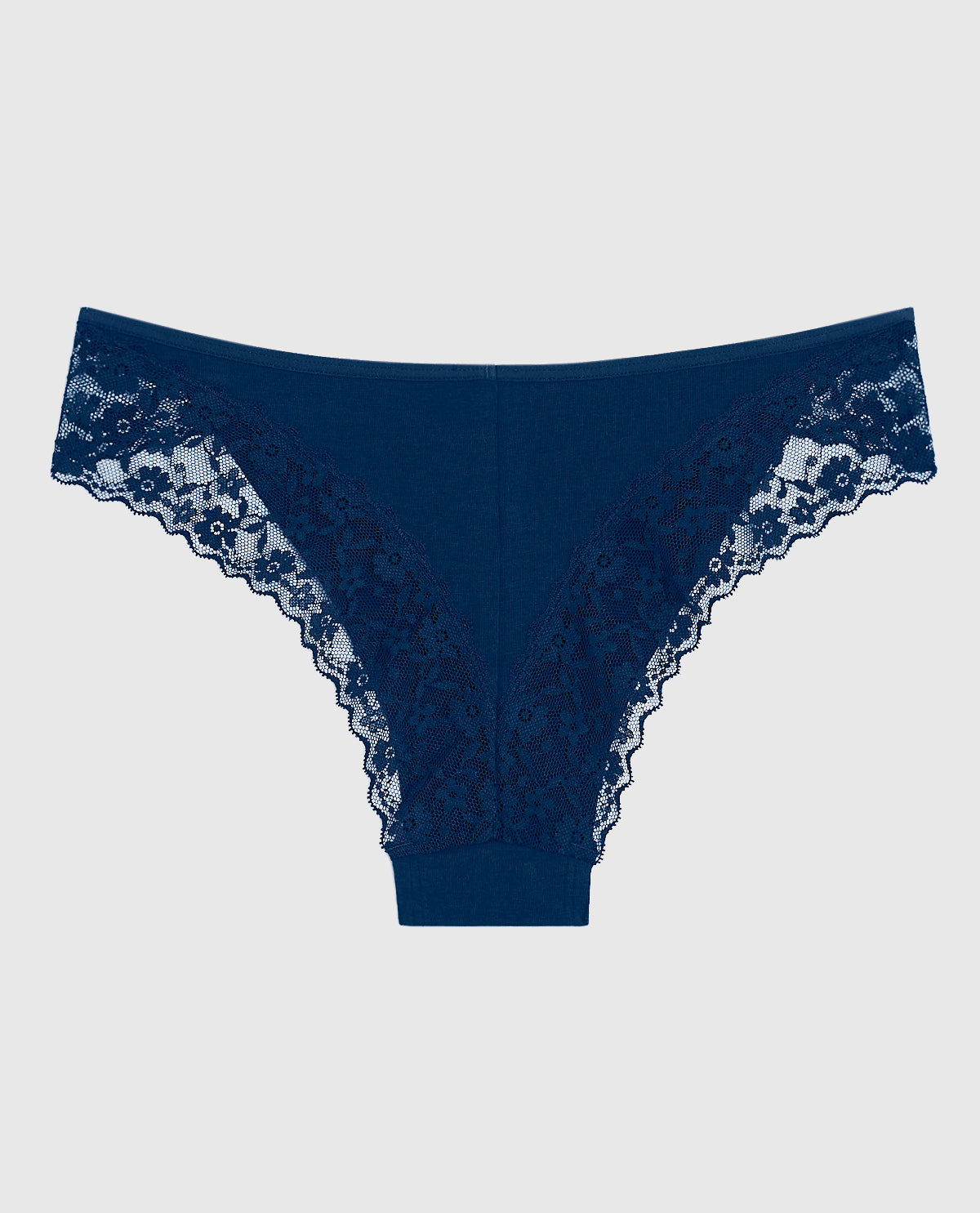 Cheeky Panty with Lace Trim in Ocean Cavern